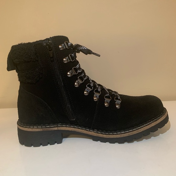 Womens Pajar waterproof suede winter booties, black, side zipper, NWOB, 7.5M - Picture 3 of 10